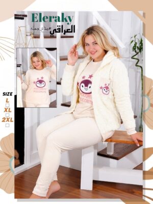 بجامة قطيفة حريمي 3 قطع